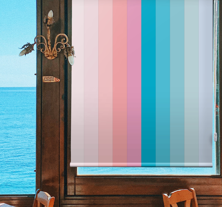 Striped pink and blue blind - TenStickers