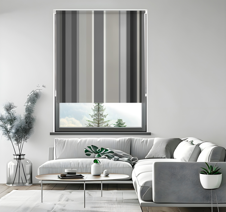 Stripy gray pattern Elegant blind - TenStickers