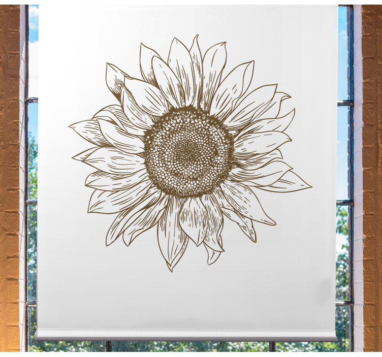 Sunflower Design blind flowers and plants - TenStickers