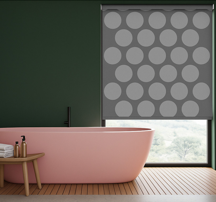 Textured grey circles  bathroom blind - TenStickers