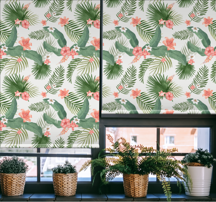 Tropical green design blind flowers and plants - TenStickers