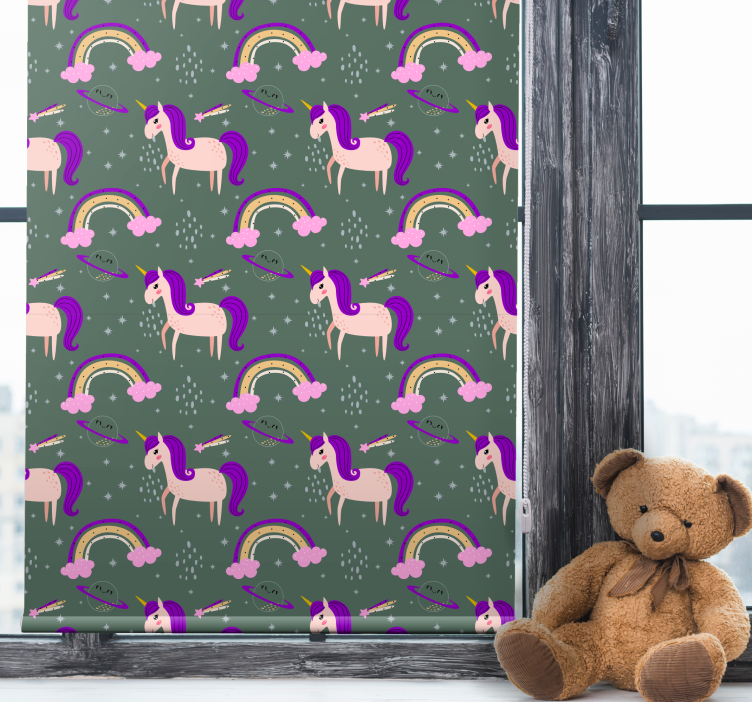 Purple unicorn pattern blind children - TenStickers