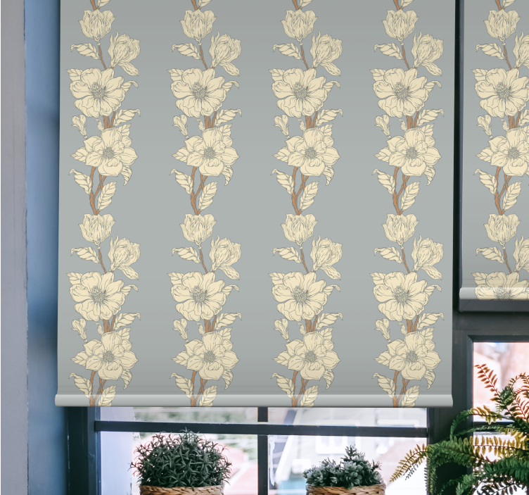 Vertical elegant pattern floral roller blind - TenStickers