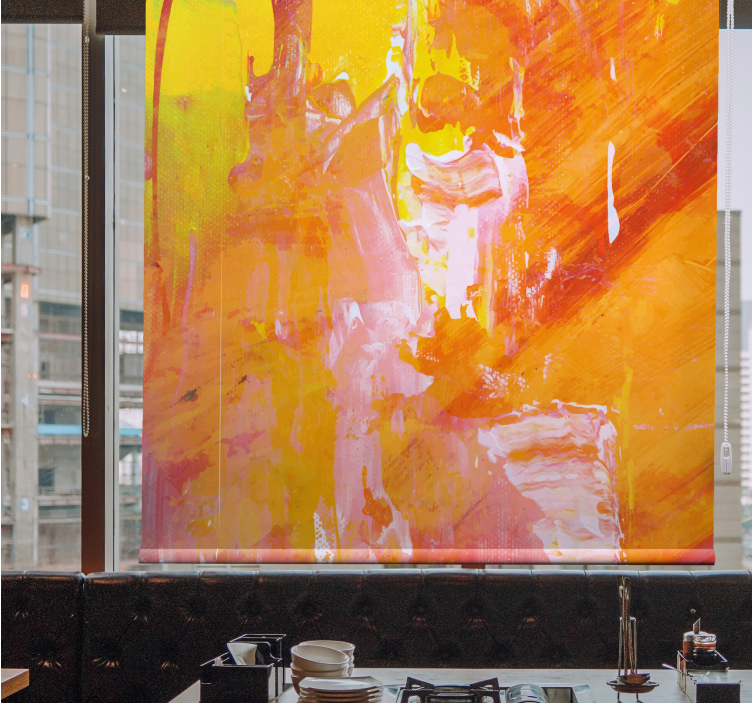 Vibrant Abstract Splashes pattern roller blind - TenStickers