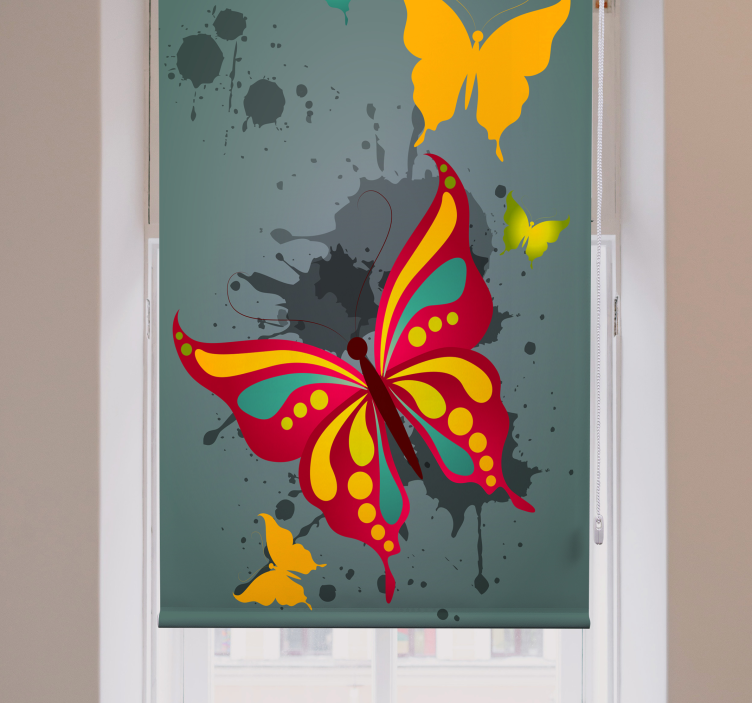 Vibrant Splash butterflies blind - TenStickers