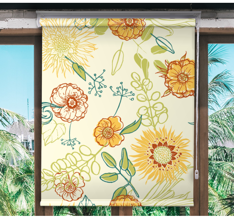 Vibrant Floral Patterns blind flowers and plants - TenStickers