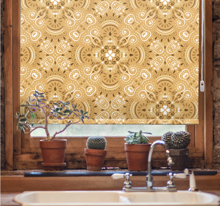 Vintage beige ornamental pattern Classic blind - TenStickers