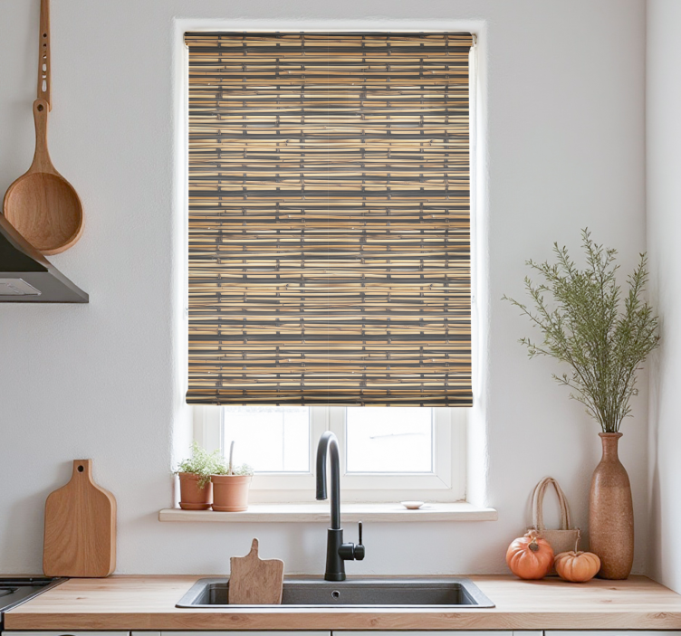 Wood texture  blind kitchen - TenStickers