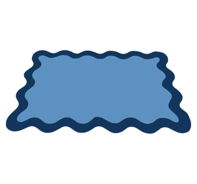 blue wavy border modern placemats - TenStickers