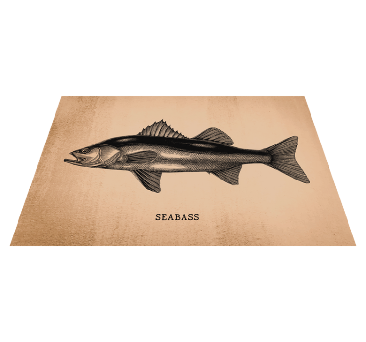 Original placemats seabass fish design - TenStickers