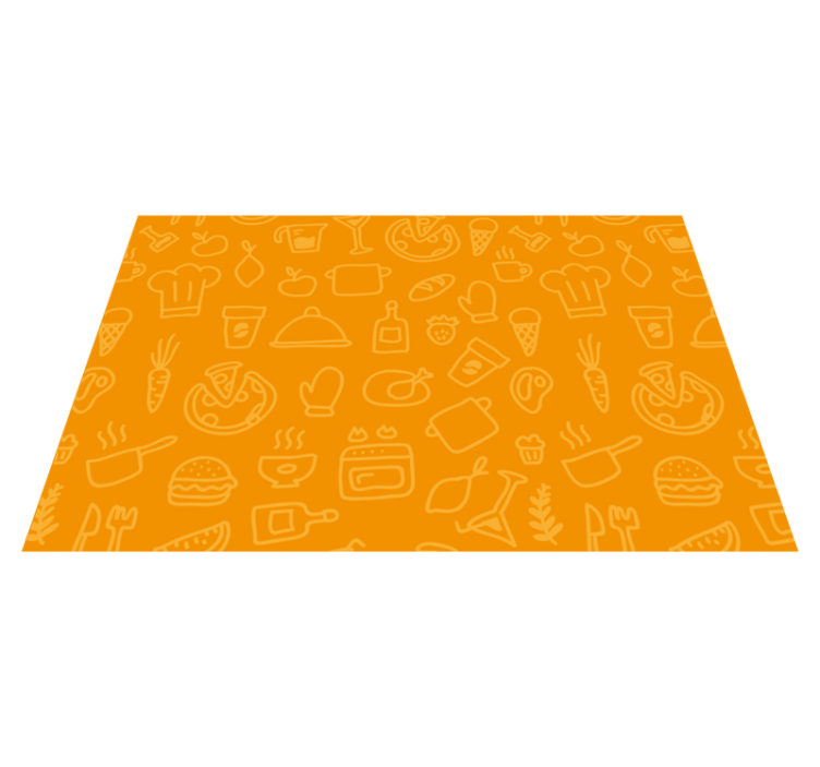 Orange background with cutlery placemats - TenStickers