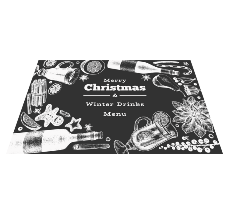 Christmas placemats with holiday beverage list - TenStickers