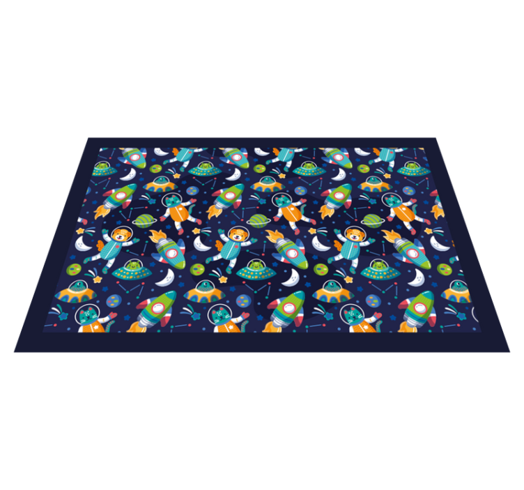 Children placemats colorful space adventure - TenStickers