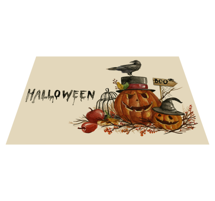 Halloween placemats with festive pumpkin display - TenStickers