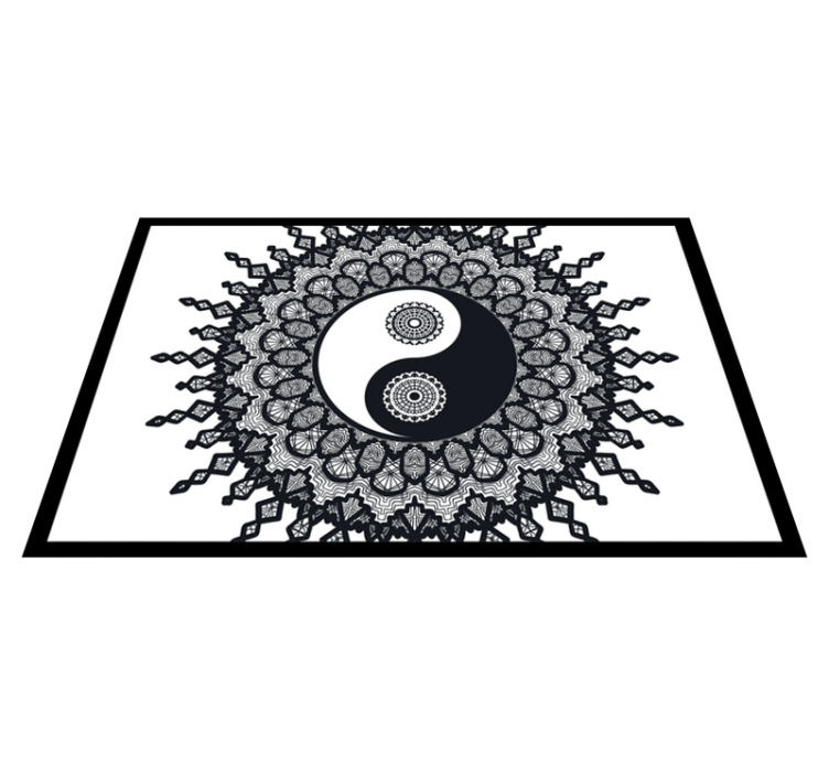 Textured placemats yin yang mandala design - TenStickers