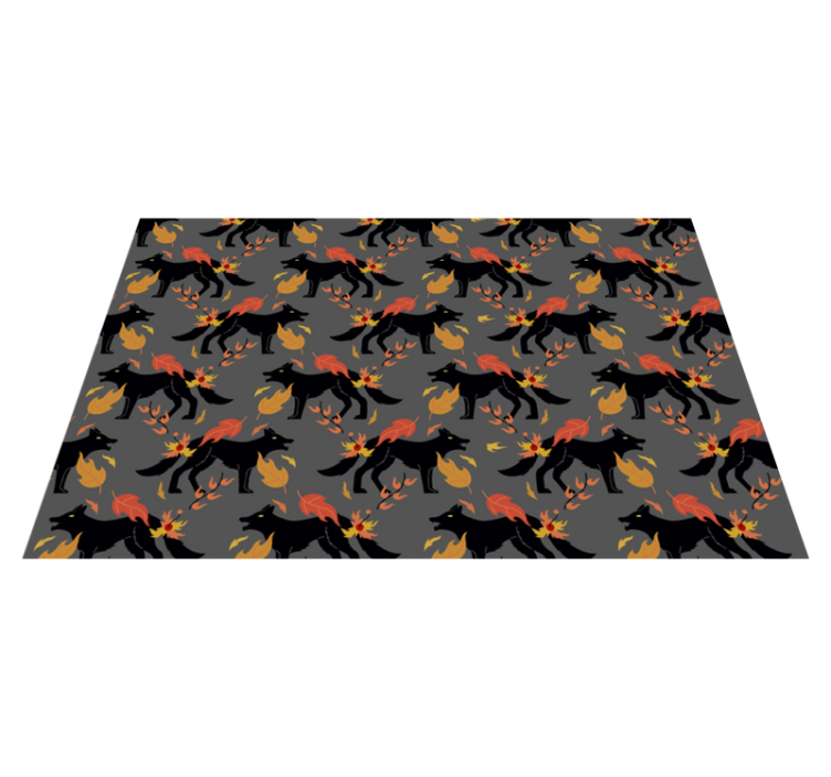 Halloween placemats foxes with flames design - TenStickers