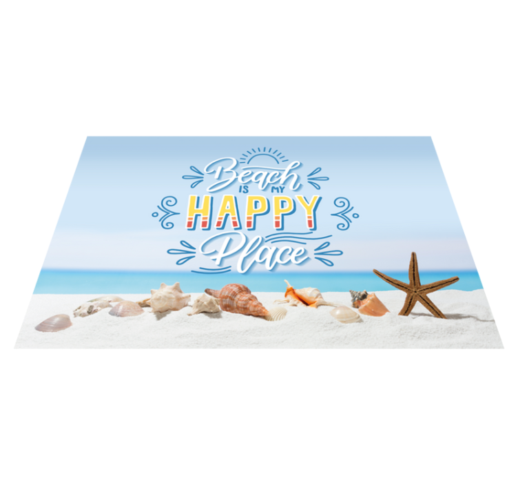 Beach happy place quote placemats - TenStickers