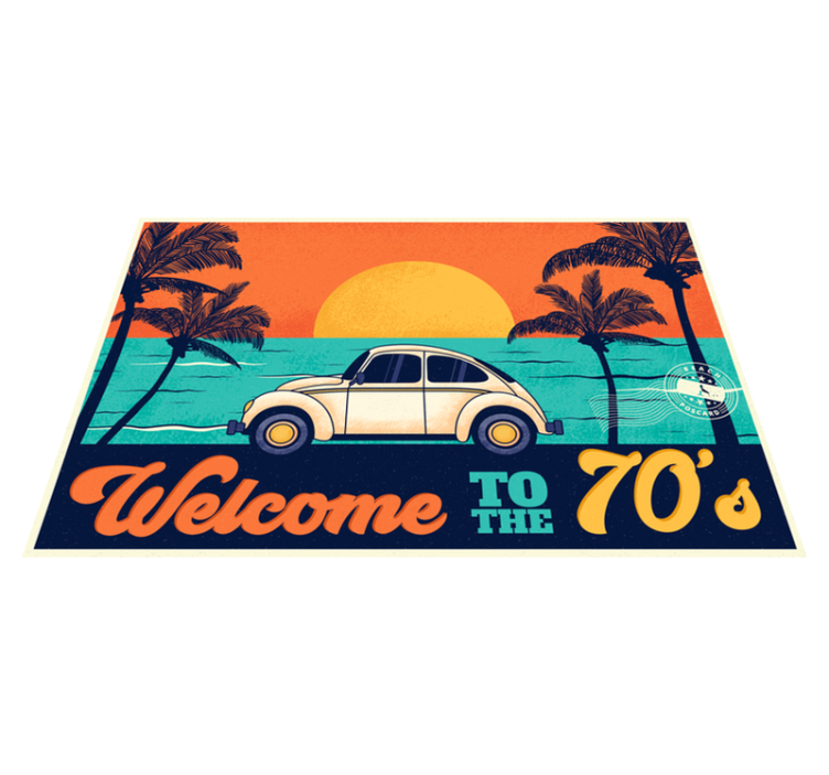 Elegant placemats retro 70s coastal vibe - TenStickers