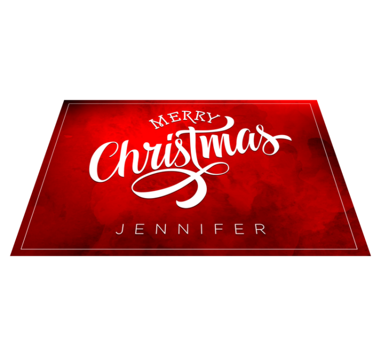 Merry Christmas text red placemats - TenStickers