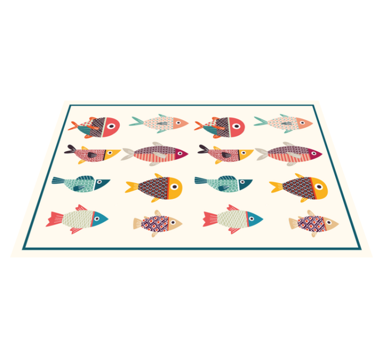 Original placemats colorful fish designs - TenStickers