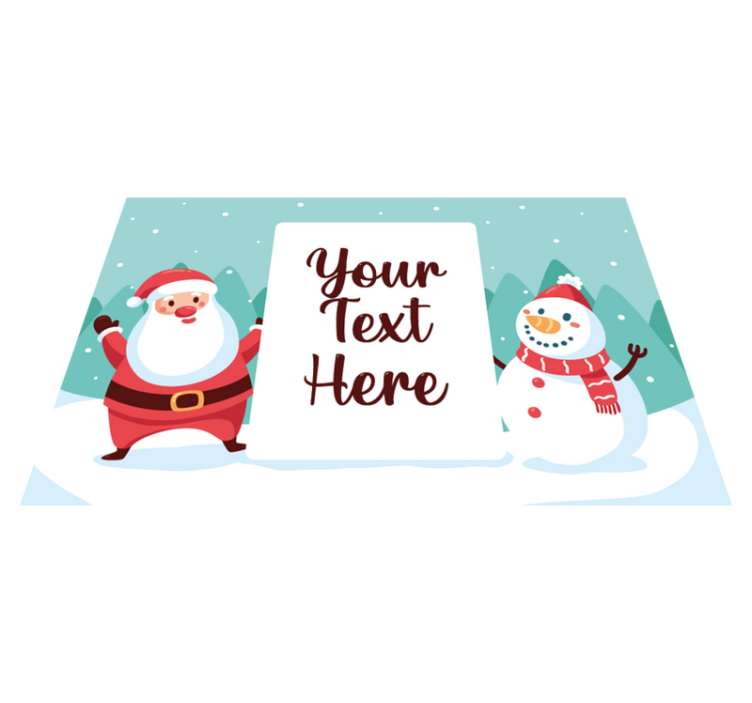 Christmas placemats featuring santa claus and snowman - TenStickers
