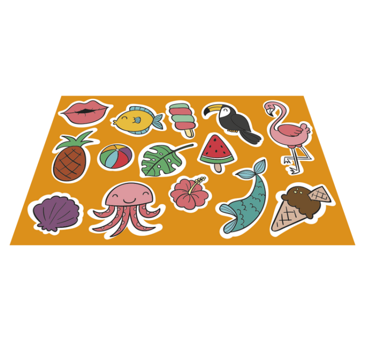 Children placemats with colorful tropical designs - TenStickers