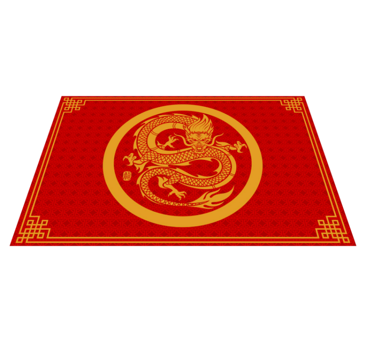 Original placemats dragon golden circle - TenStickers