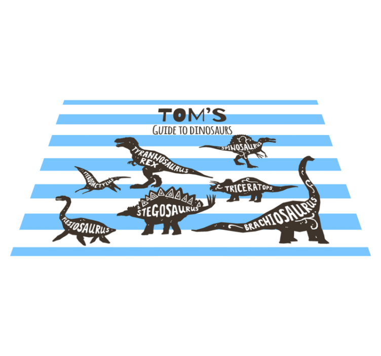 Dinosaurs with names personalised kids placemat - TenStickers