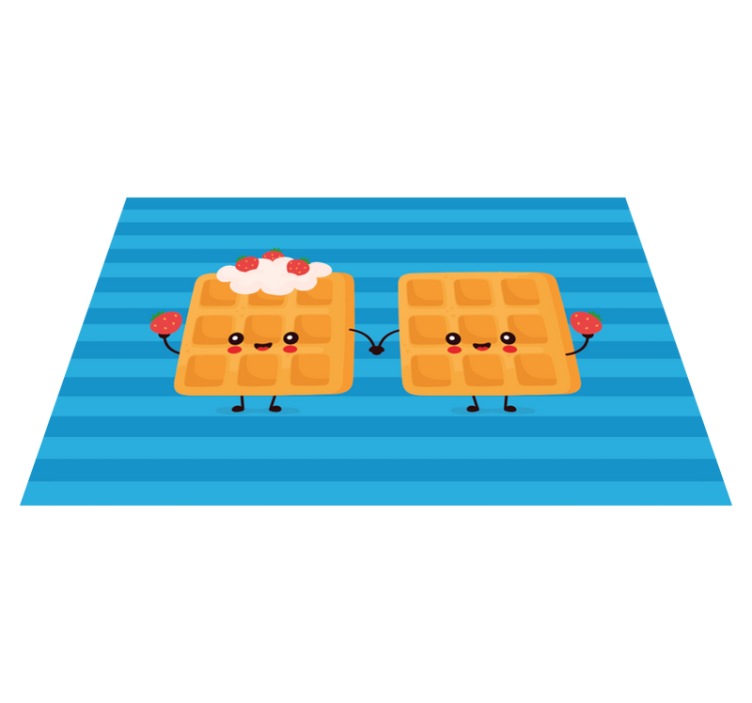 Children placemats happy waffle friends - TenStickers
