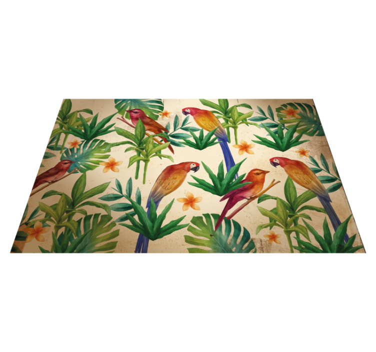 Original placemats tropical parrots design - TenStickers