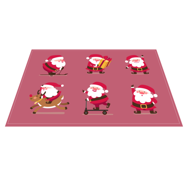 6 cute Santa Clause Christmas placemats - TenStickers