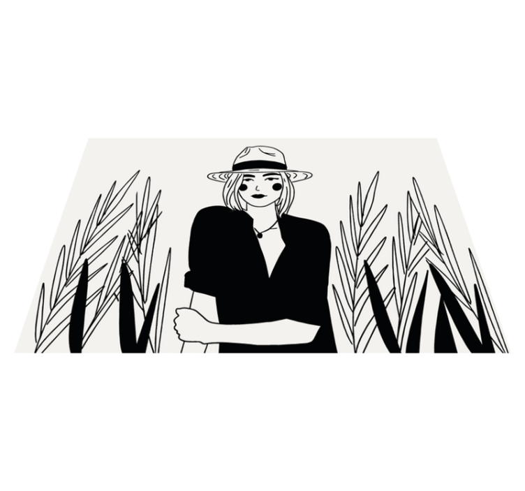 Original placemats stylish woman illustration - TenStickers