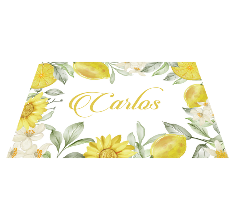 Personalised placemats lemon floral design - TenStickers