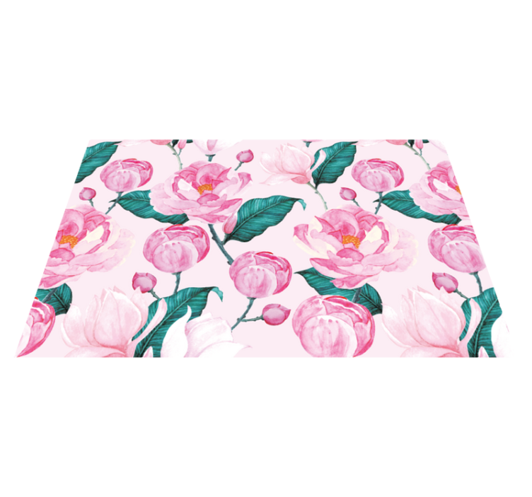 Pink Floral Pattern original placemats - TenStickers