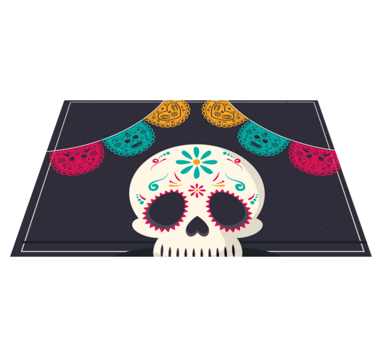 Halloween placemats with colorful skull banner - TenStickers