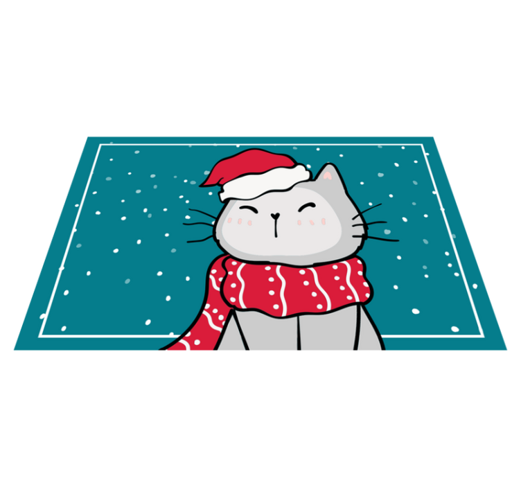 Funny cat Christmas design  Christmas placemats - TenStickers