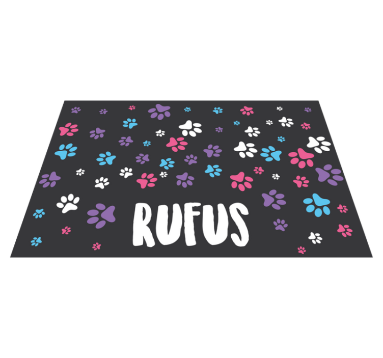 Children placemats colorful paw prints - TenStickers