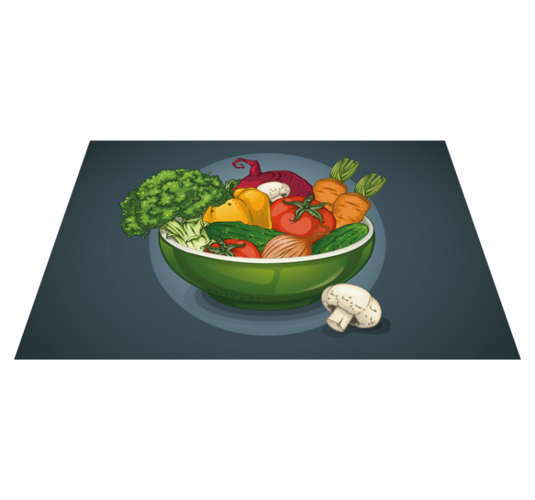 Original placemats colorful vegetable bowl - TenStickers