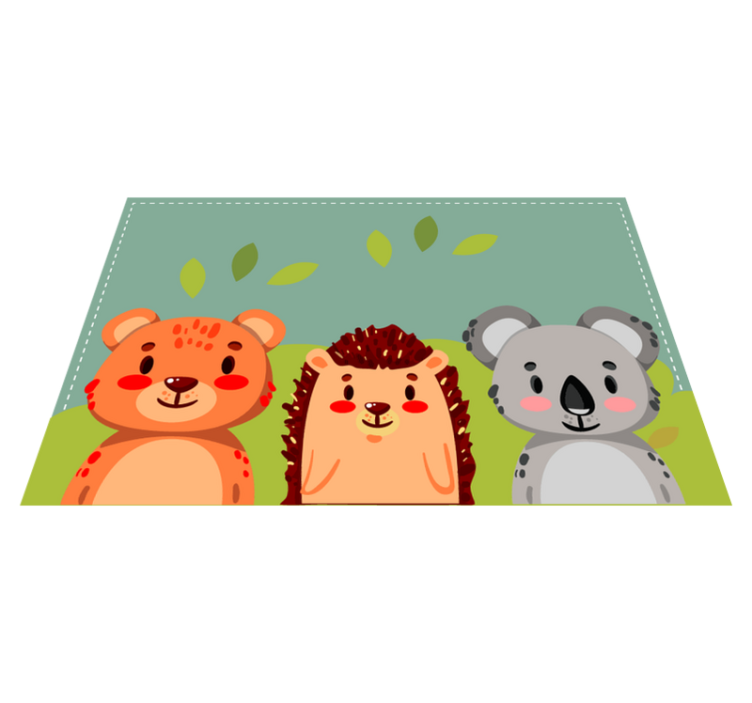 Children placemats cute animal friends - TenStickers