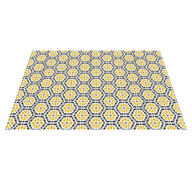 Hexagonal yellow pattern modern placemats - TenStickers