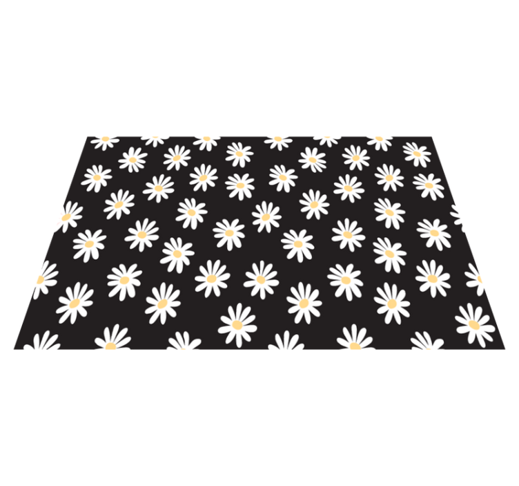 Black pattern daisies elegant placemats - TenStickers