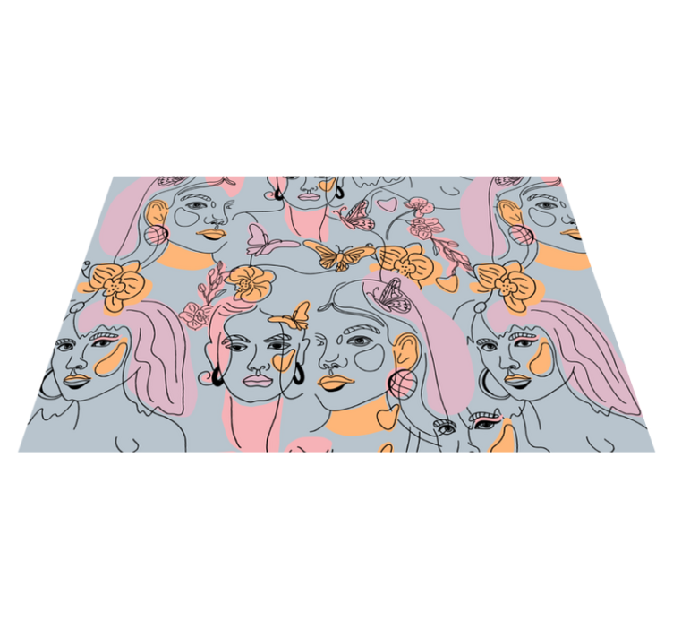 Original placemats stylized faces design - TenStickers