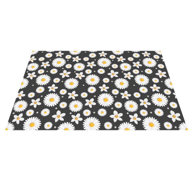 Textured placemats daisy floral design - TenStickers