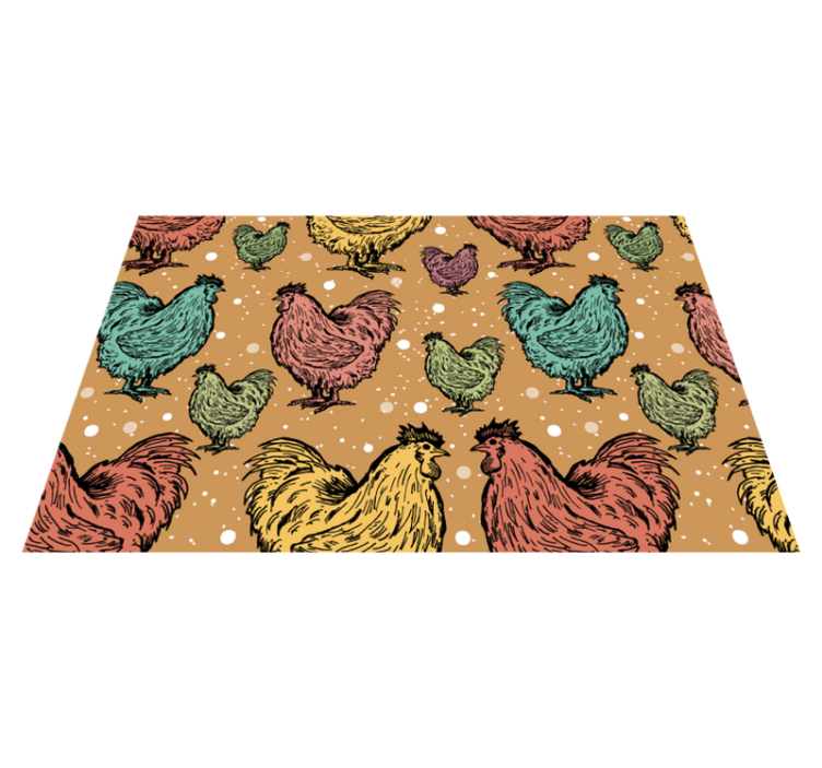 Original placemats colorful chicken design - TenStickers