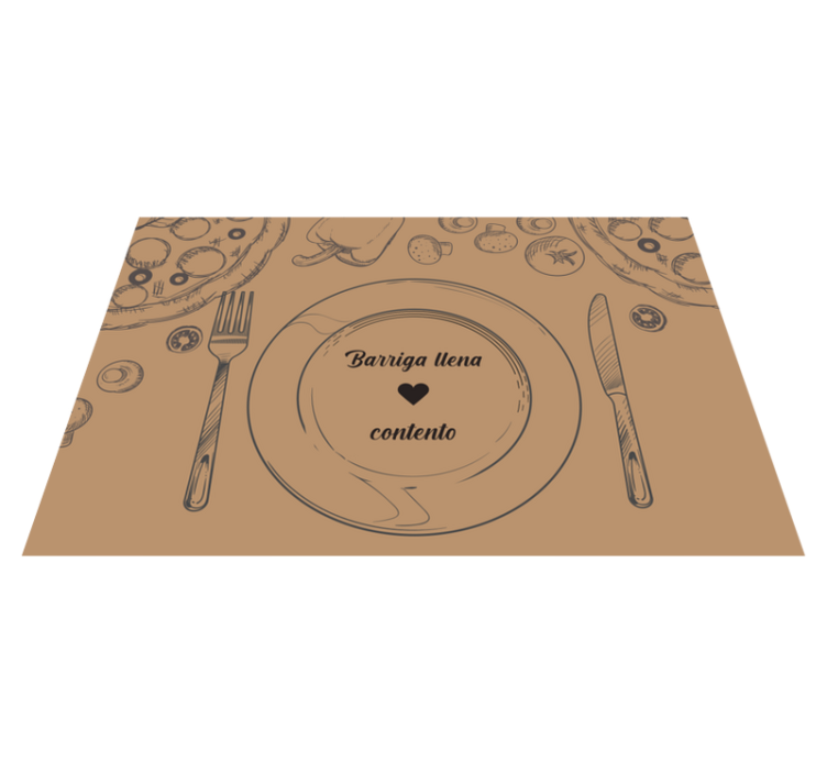 Original placemats empty plate with heart - TenStickers