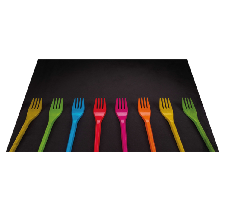 Children placemats colorful fork collection - TenStickers