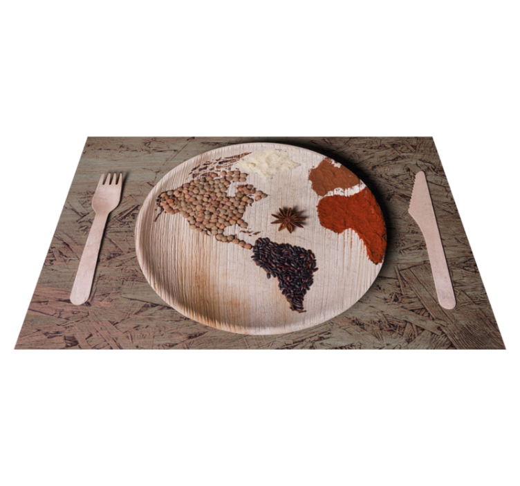 World Map Ingredients original placemats World Map Ingredients original placemats - TenStickers
