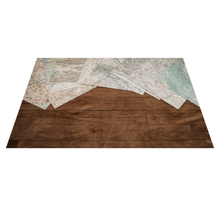 Textured placemats vintage map layers - TenStickers