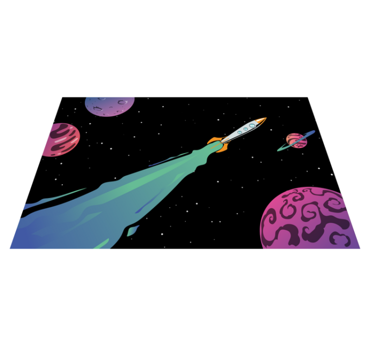 Children placemats rocket launching adventure - TenStickers