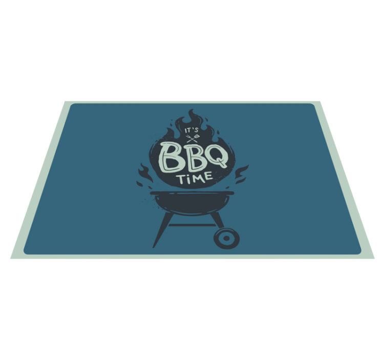 Quote placemats bbq time flames - TenStickers